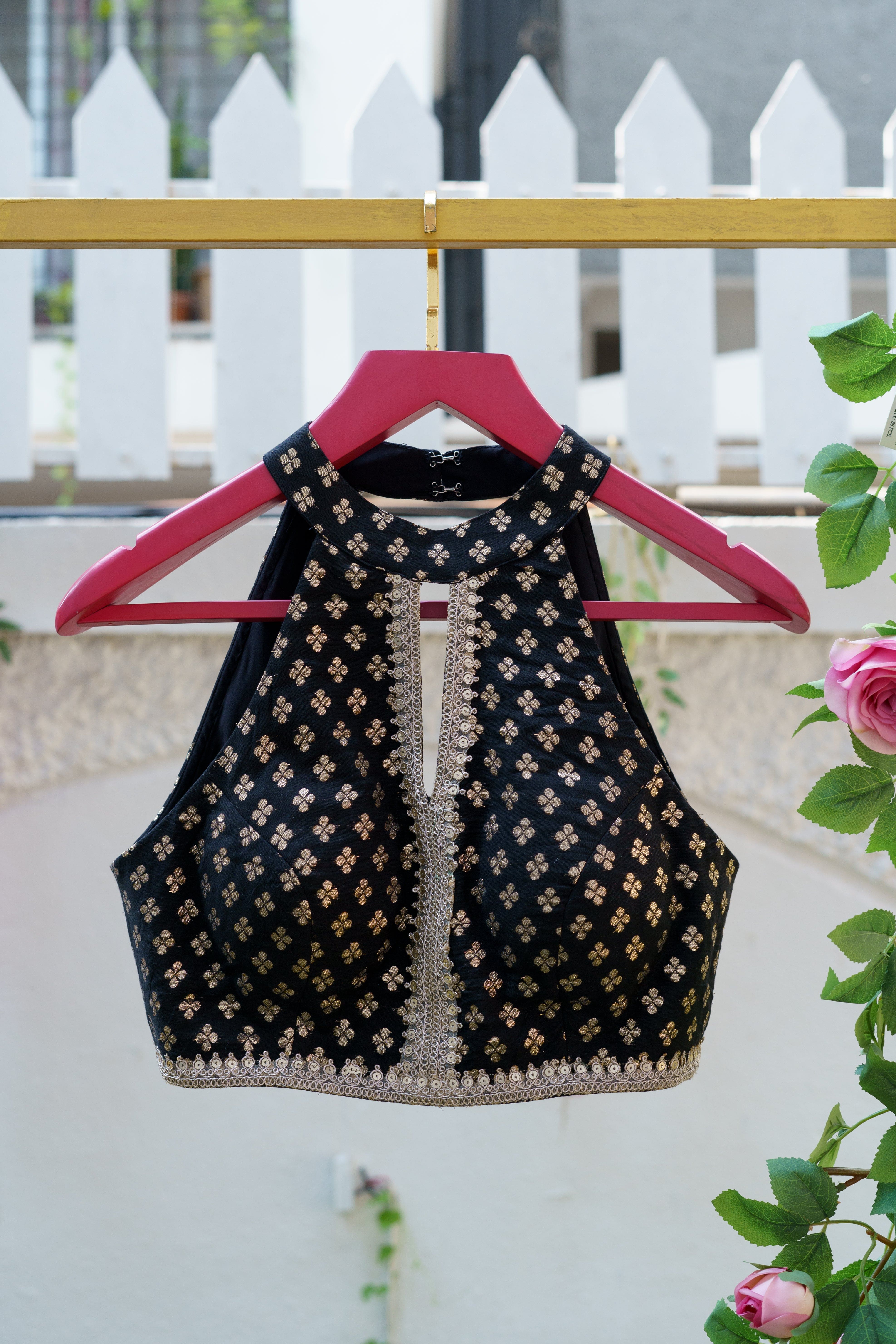 Midnight Majesty Embroidered Blouse